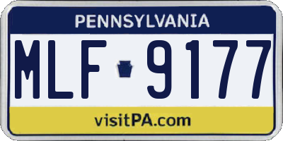 PA license plate MLF9177