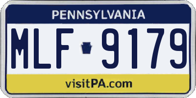PA license plate MLF9179