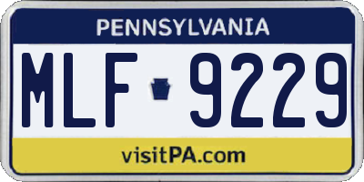 PA license plate MLF9229