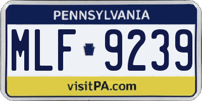PA license plate MLF9239