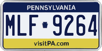 PA license plate MLF9264
