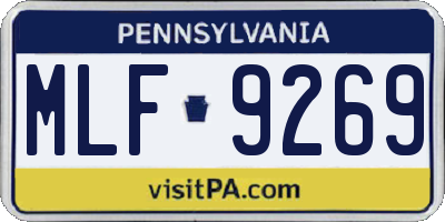 PA license plate MLF9269