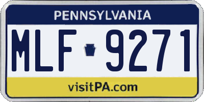 PA license plate MLF9271