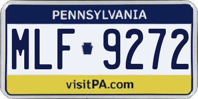 PA license plate MLF9272