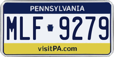 PA license plate MLF9279