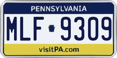 PA license plate MLF9309