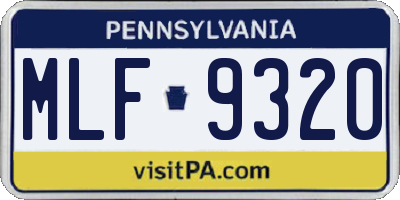 PA license plate MLF9320