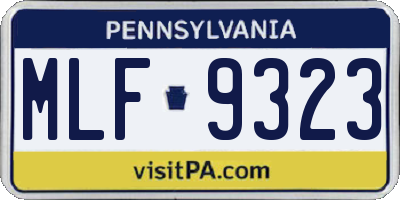 PA license plate MLF9323