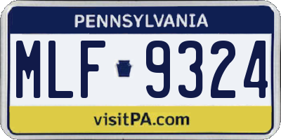 PA license plate MLF9324