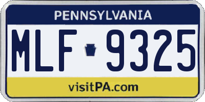 PA license plate MLF9325