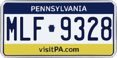 PA license plate MLF9328