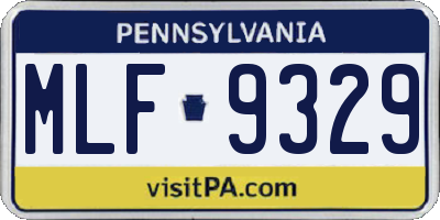 PA license plate MLF9329