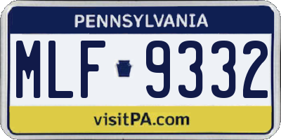 PA license plate MLF9332