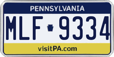 PA license plate MLF9334