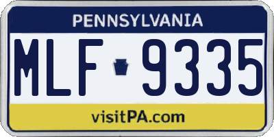 PA license plate MLF9335