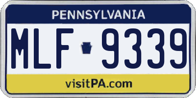 PA license plate MLF9339