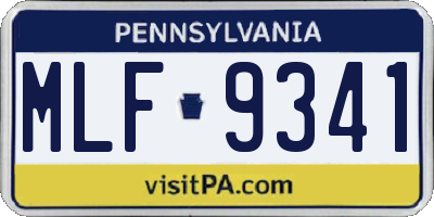 PA license plate MLF9341