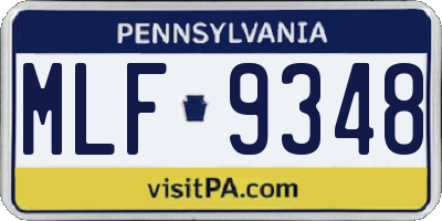 PA license plate MLF9348