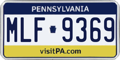 PA license plate MLF9369