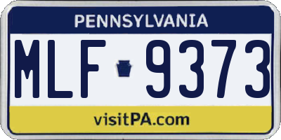 PA license plate MLF9373