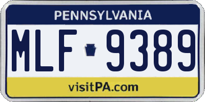 PA license plate MLF9389
