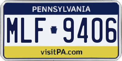 PA license plate MLF9406