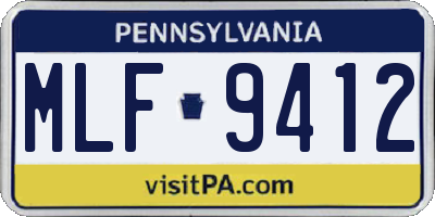 PA license plate MLF9412