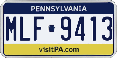 PA license plate MLF9413