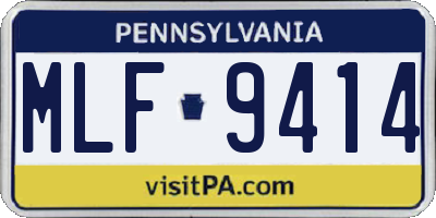 PA license plate MLF9414