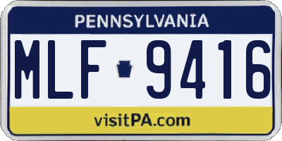 PA license plate MLF9416