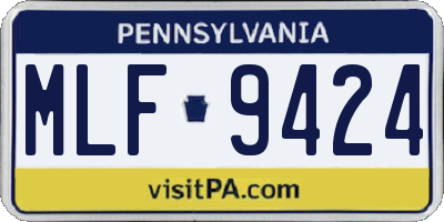 PA license plate MLF9424