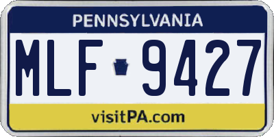 PA license plate MLF9427