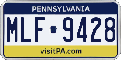 PA license plate MLF9428