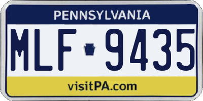 PA license plate MLF9435