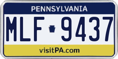 PA license plate MLF9437