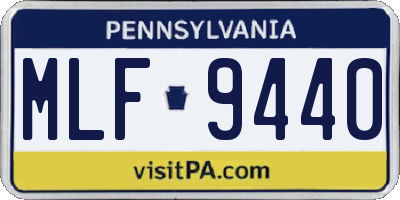 PA license plate MLF9440
