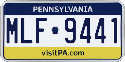 PA license plate MLF9441