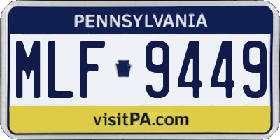 PA license plate MLF9449