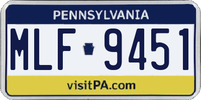 PA license plate MLF9451