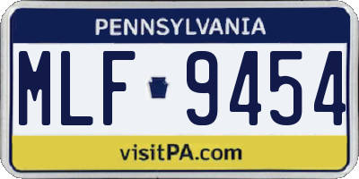 PA license plate MLF9454