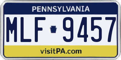 PA license plate MLF9457