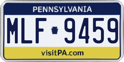PA license plate MLF9459