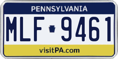 PA license plate MLF9461