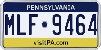 PA license plate MLF9464