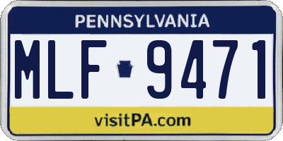PA license plate MLF9471