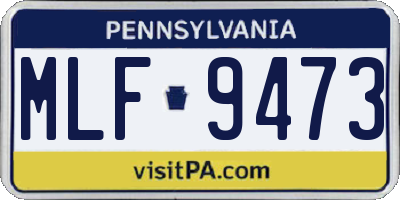 PA license plate MLF9473