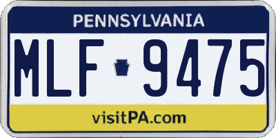 PA license plate MLF9475