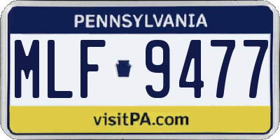 PA license plate MLF9477