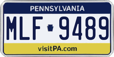PA license plate MLF9489