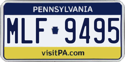 PA license plate MLF9495